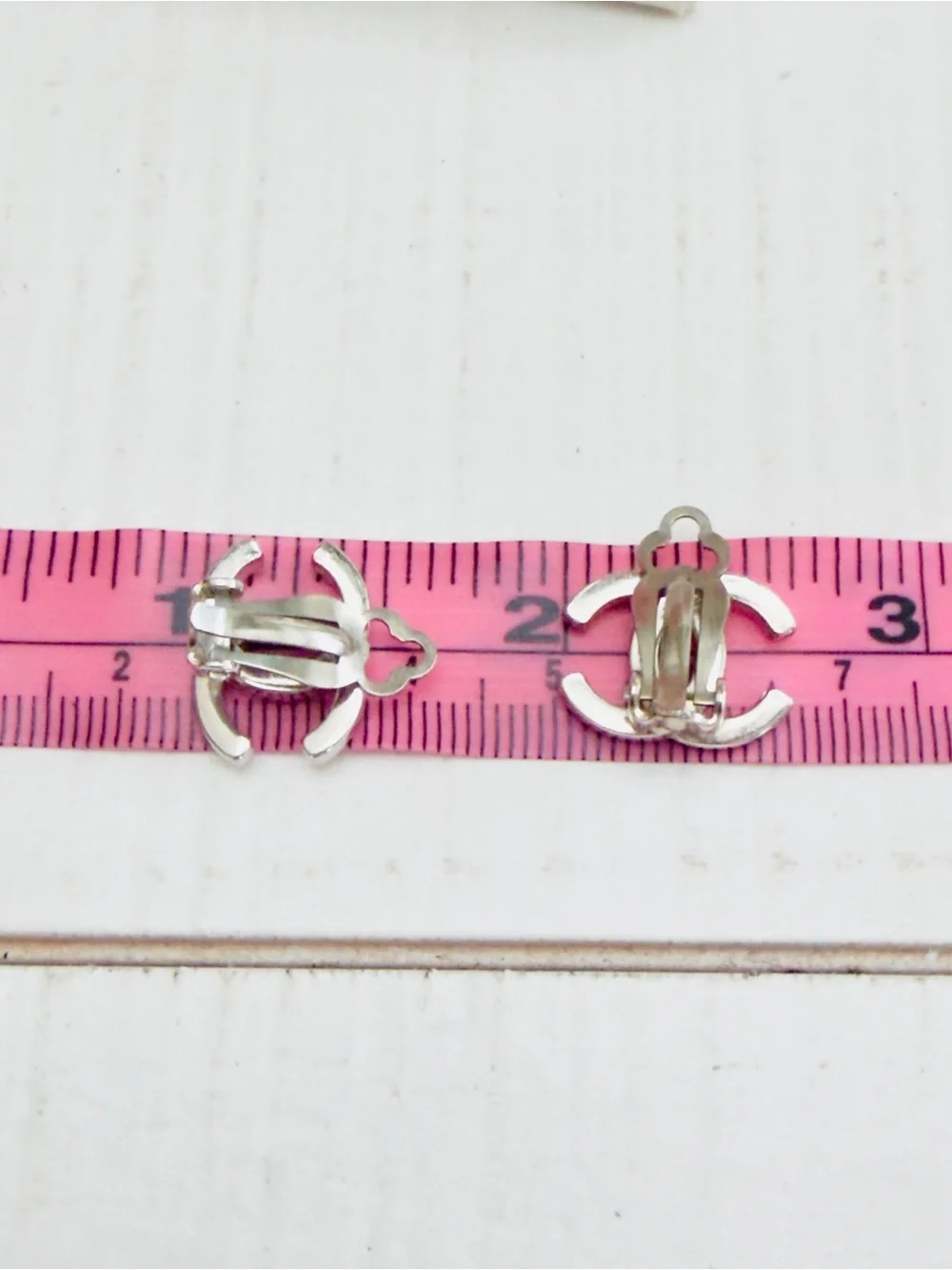Chanel Vintage CC Logo Silver Clip-On Earrings